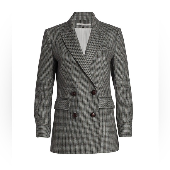 VERONICA BEARD Pyle Dickey Wool Double Breasted Blazer in Sage Multi Sz 0 - Picture 12 of 12